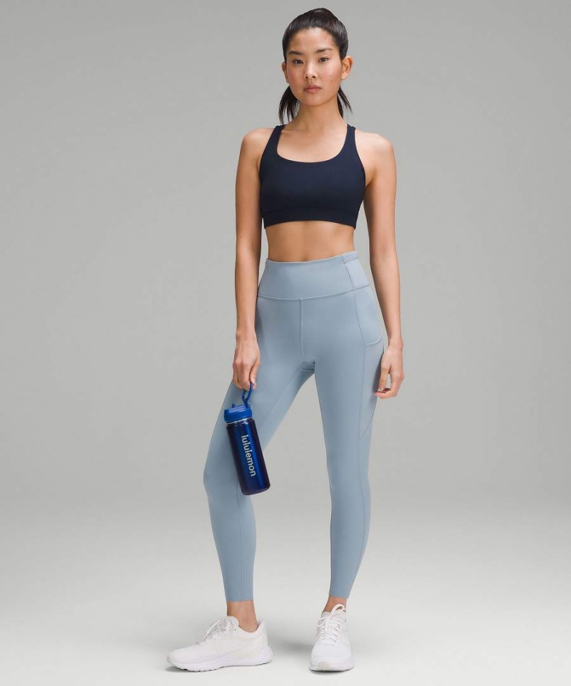 Lululemon Back to Life Sport Bottle 18oz Straw Lid Vattenflaska Dam Blå Sverige | YVUPGK319