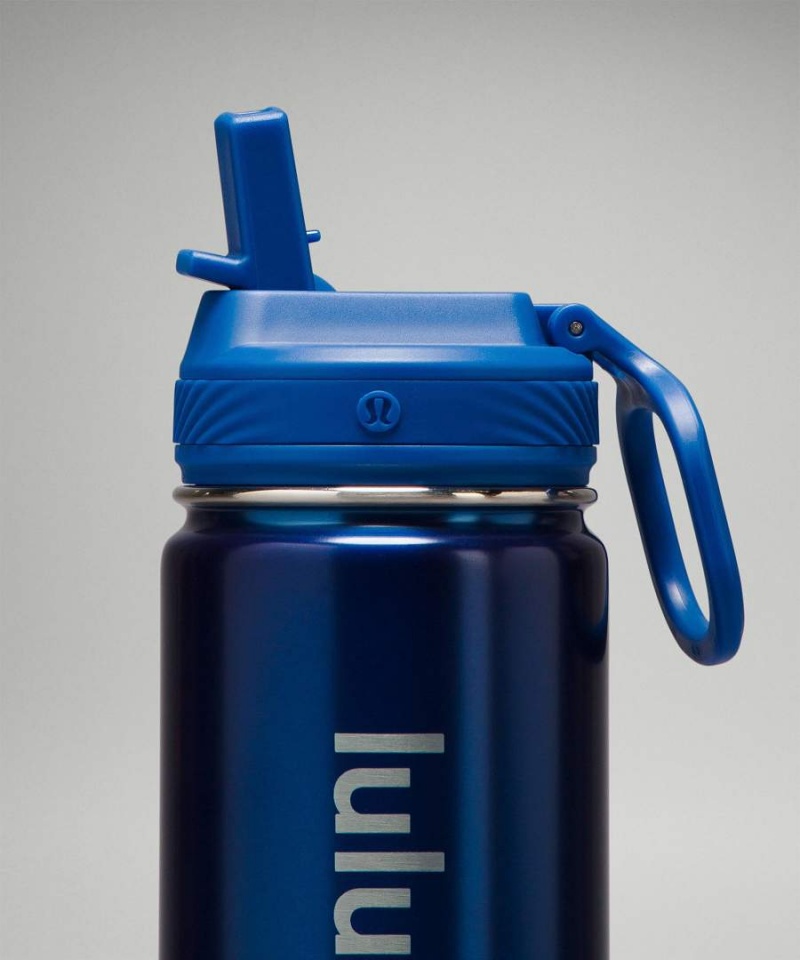 Lululemon Back to Life Sport Bottle 18oz Straw Lid Vattenflaska Dam Blå Sverige | YVUPGK319