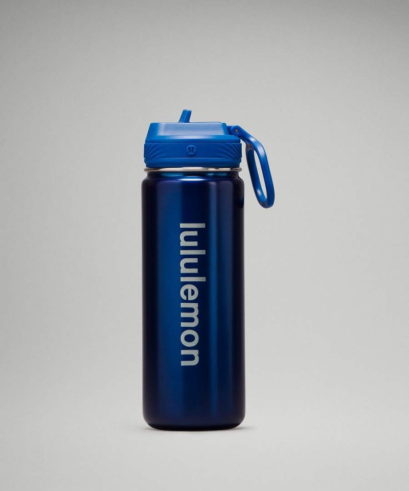 Lululemon Back to Life Sport Bottle 18oz Straw Lid Vattenflaska Dam Blå Sverige | YVUPGK319