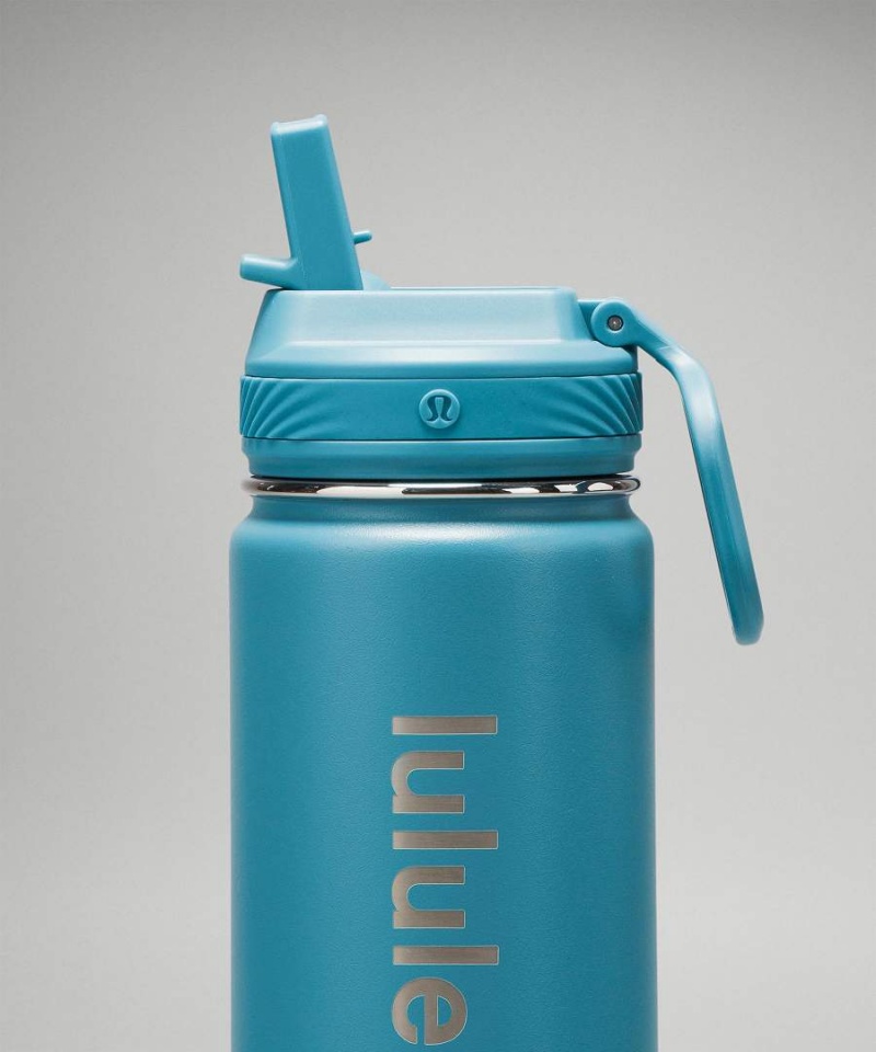 Lululemon Back to Life Sport Bottle 18oz Straw Lid Vattenflaska Dam Blå Sverige | GNWYXA862