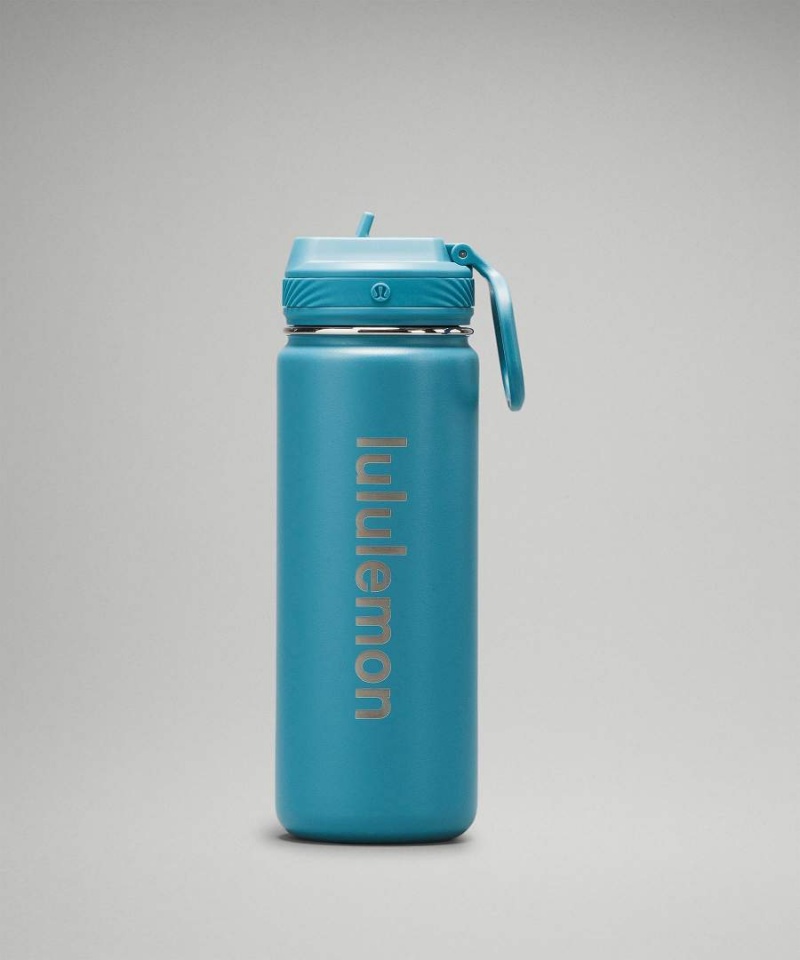 Lululemon Back to Life Sport Bottle 18oz Straw Lid Vattenflaska Dam Blå Sverige | GNWYXA862