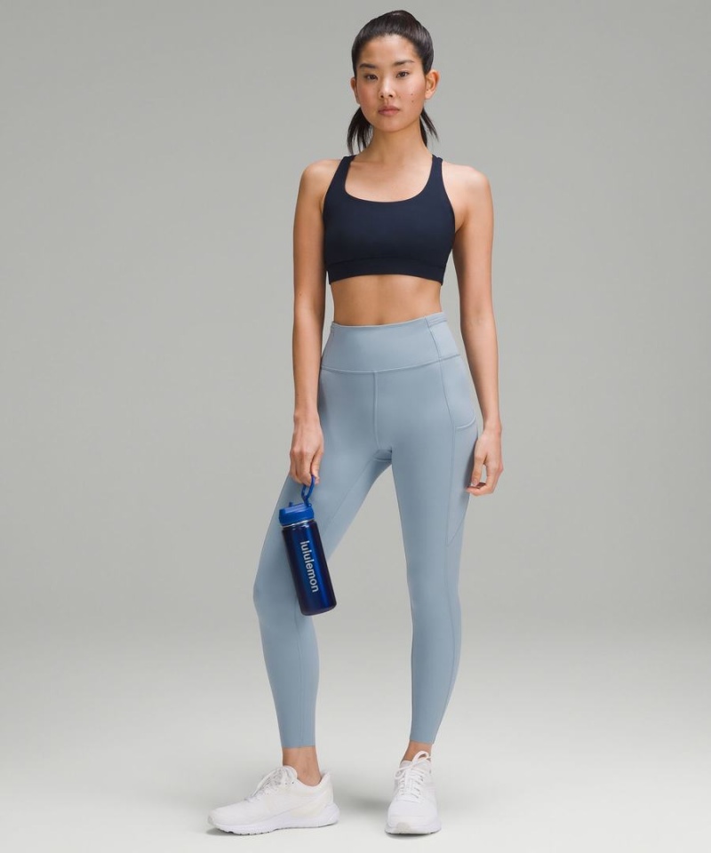 Lululemon Back to Life Sport Bottle 18oz Straw Lid Vattenflaska Herr Blå Sverige | BFHSJI870