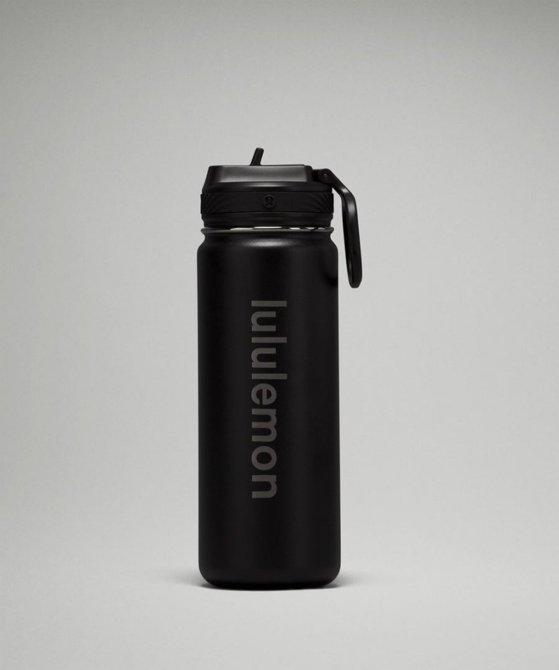 Lululemon Back to Life Sport Bottle 18oz Straw Lid Vattenflaska Dam Svarta Sverige | GTCYQX293