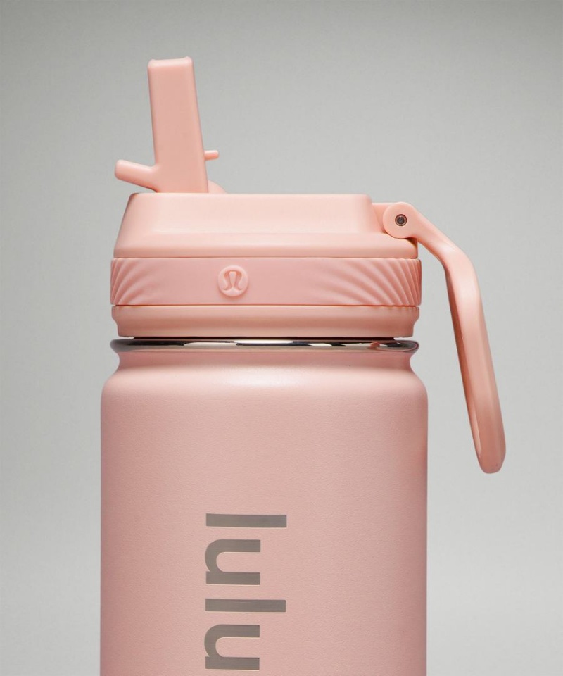 Lululemon Back to Life Sport Bottle 18oz Straw Lid Vattenflaska Dam Rosa Vita Sverige | REOCVK605