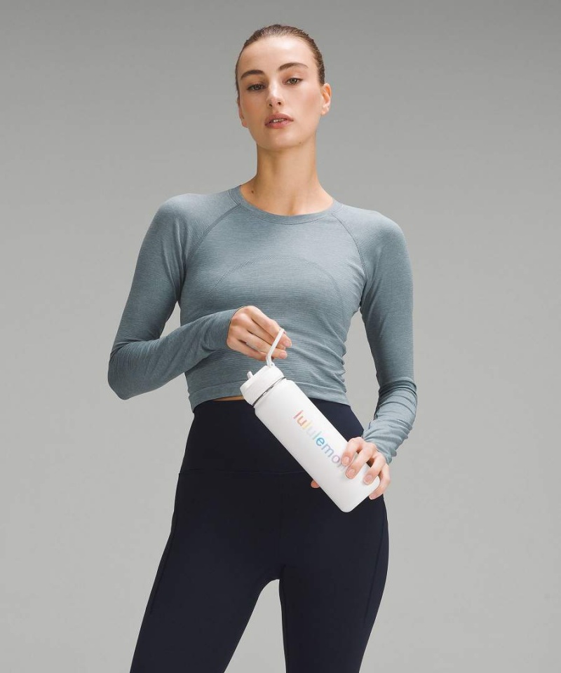 Lululemon Back to Life Sport Bottle 24oz Straw Lid Vattenflaska Dam Vita Rosa Korall Gula Mintgröna Turkos Sverige | LPZFJQ752