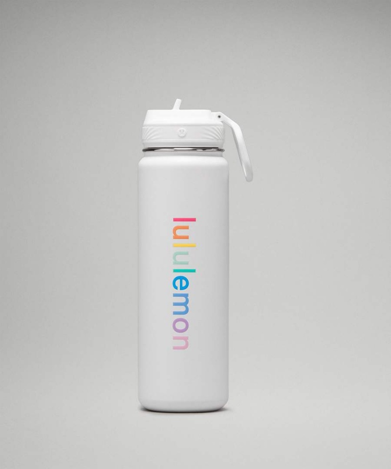 Lululemon Back to Life Sport Bottle 24oz Straw Lid Vattenflaska Dam Vita Rosa Korall Gula Mintgröna Turkos Sverige | LPZFJQ752