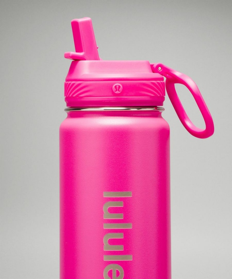 Lululemon Back to Life Sport Bottle 24oz Straw Lid Vattenflaska Dam Rosa Sverige | EZGIAJ950