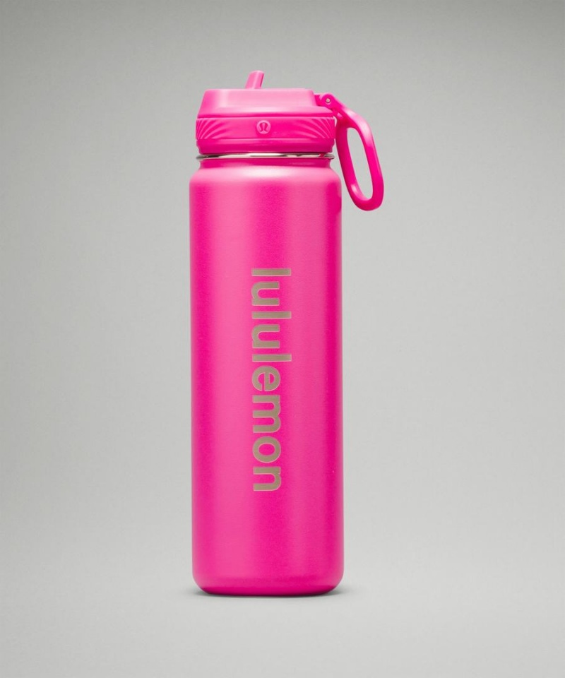 Lululemon Back to Life Sport Bottle 24oz Straw Lid Vattenflaska Dam Rosa Sverige | EZGIAJ950