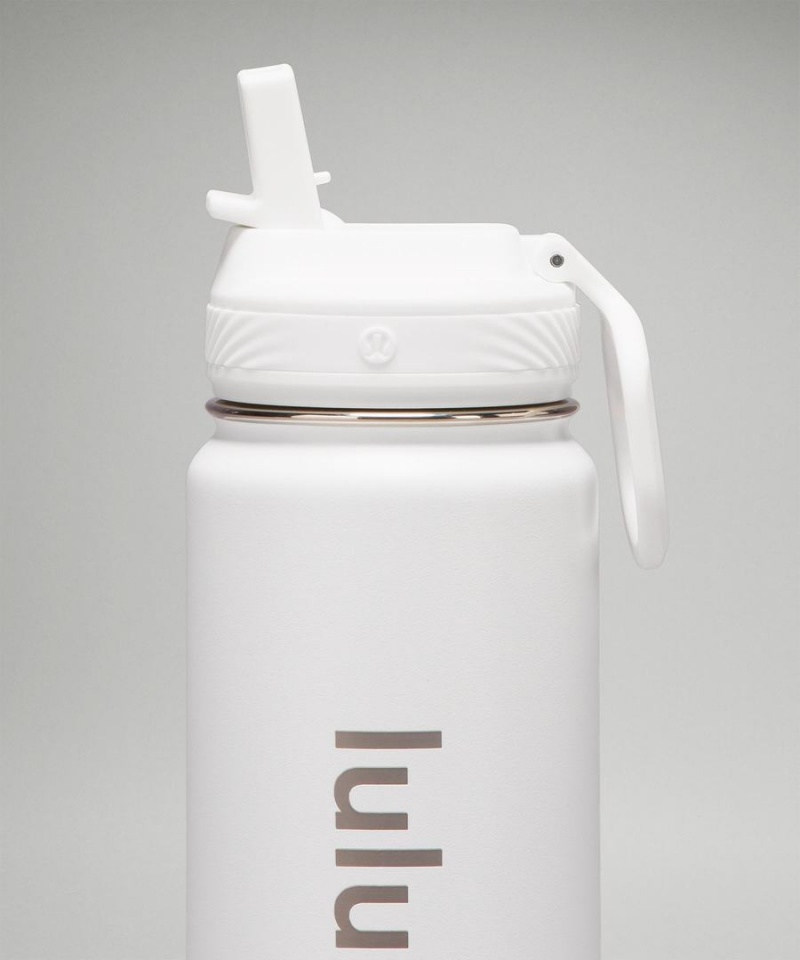 Lululemon Back to Life Sport Bottle 24oz Straw Lid Vattenflaska Dam Vita Sverige | WFCTQN164
