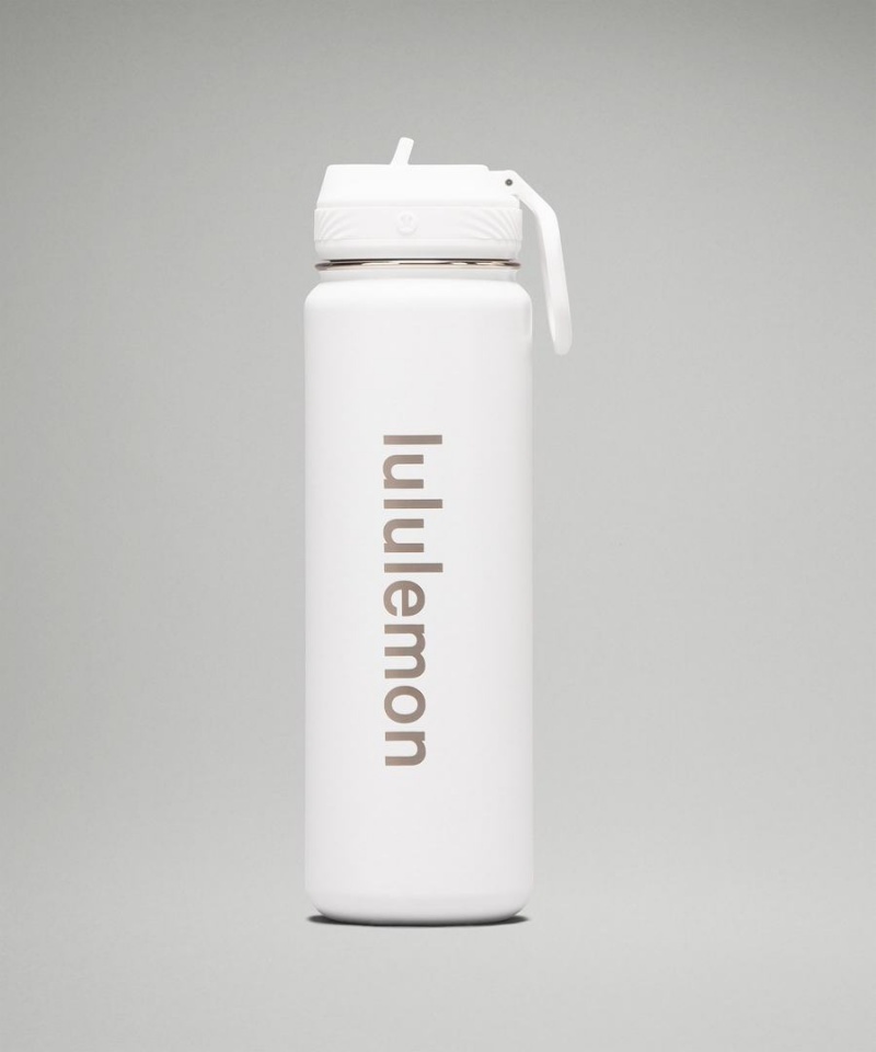 Lululemon Back to Life Sport Bottle 24oz Straw Lid Vattenflaska Dam Vita Sverige | WFCTQN164