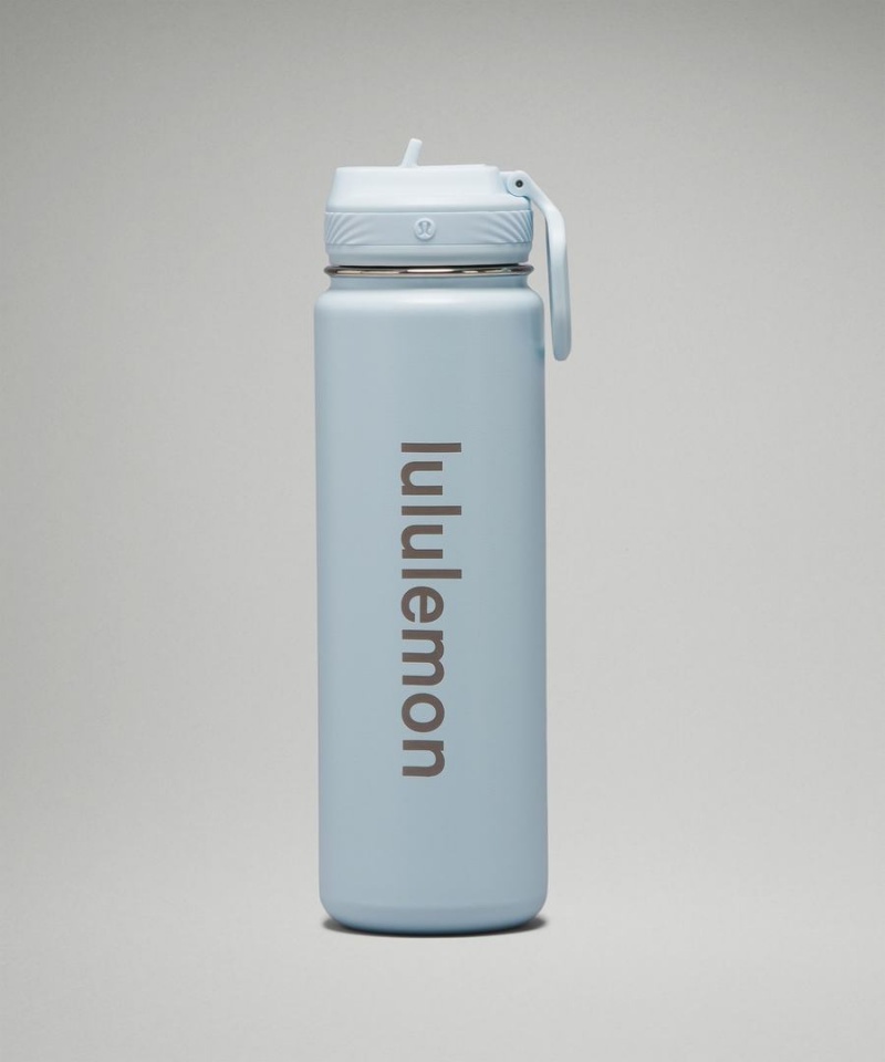 Lululemon Back to Life Sport Bottle 24oz Straw Lid Vattenflaska Dam Blå Sverige | STZQHI951