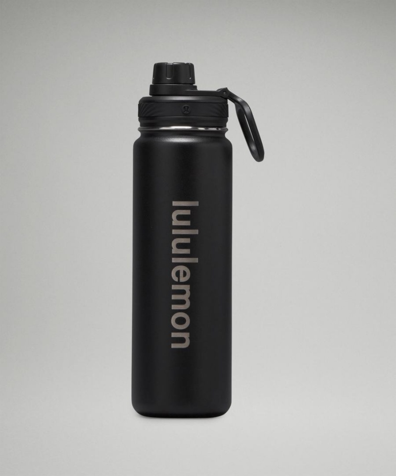 Lululemon Back to Life Sport Bottle 24oz Vattenflaska Dam Svarta Sverige | CKYJUN405