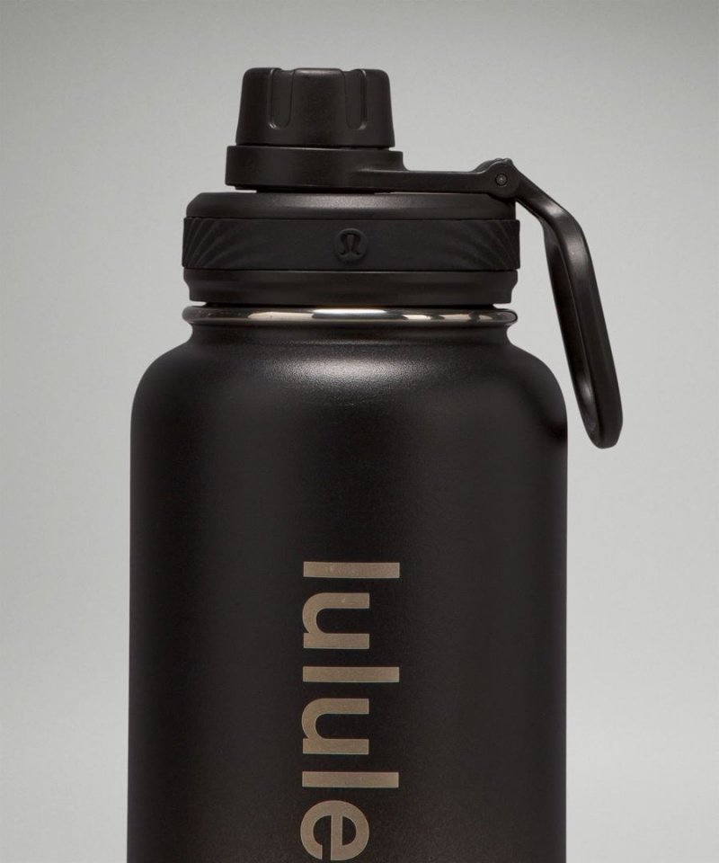 Lululemon Back to Life Sport Bottle 32oz Shine Vattenflaska Dam Svarta Grå Sverige | MUQROK635