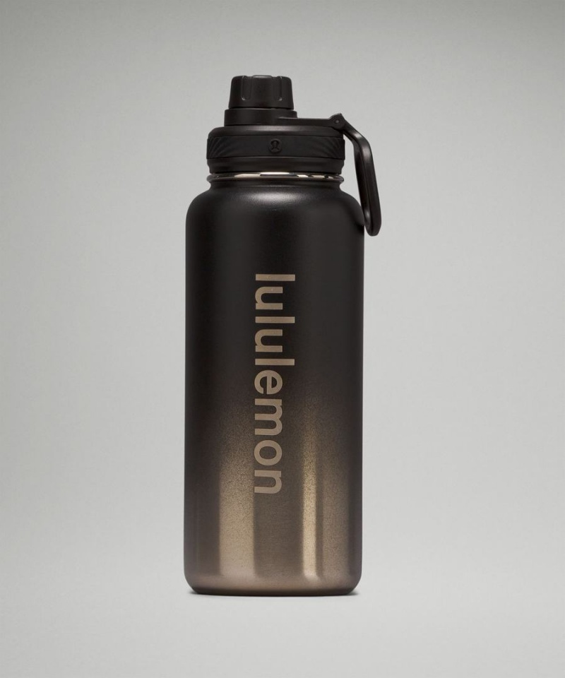 Lululemon Back to Life Sport Bottle 32oz Shine Vattenflaska Dam Svarta Grå Sverige | MUQROK635