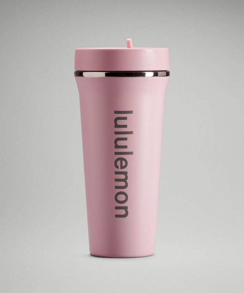 Lululemon Back to Life Tumbler 24oz Vattenflaska Dam Rosa Vita Sverige | CVPLZA357