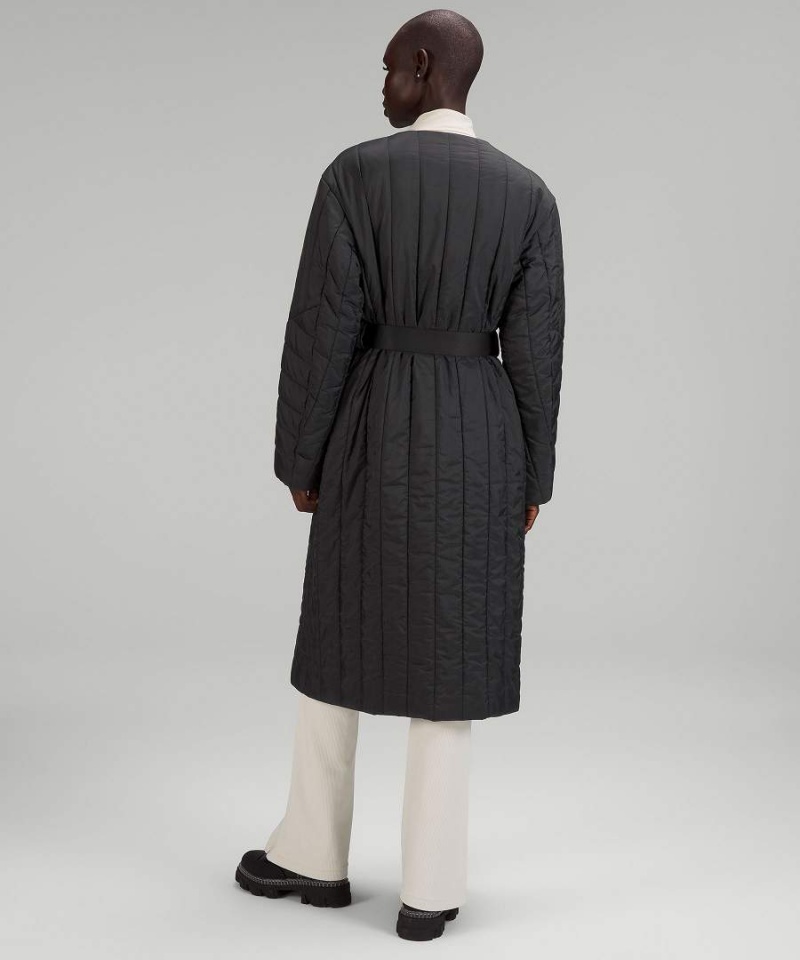 Lululemon Belted Long Insulated Isolerade Jackor Dam Svarta Sverige | WNIAXD639