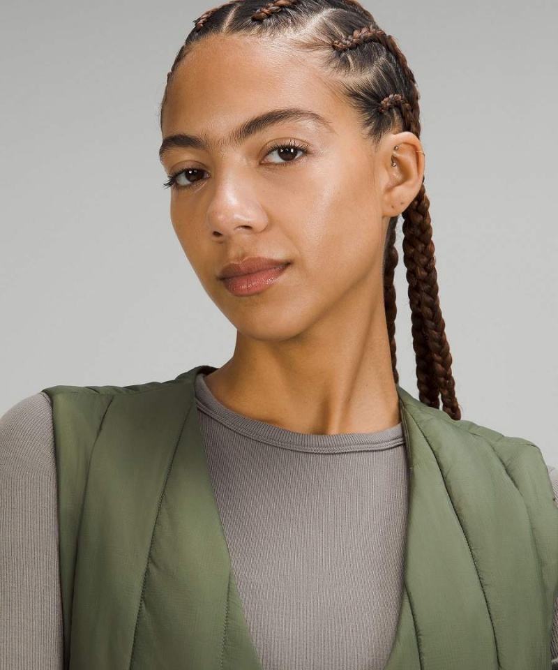 Lululemon Belted Long Insulated Väst Dam Olivgröna Sverige | TBMNRJ341