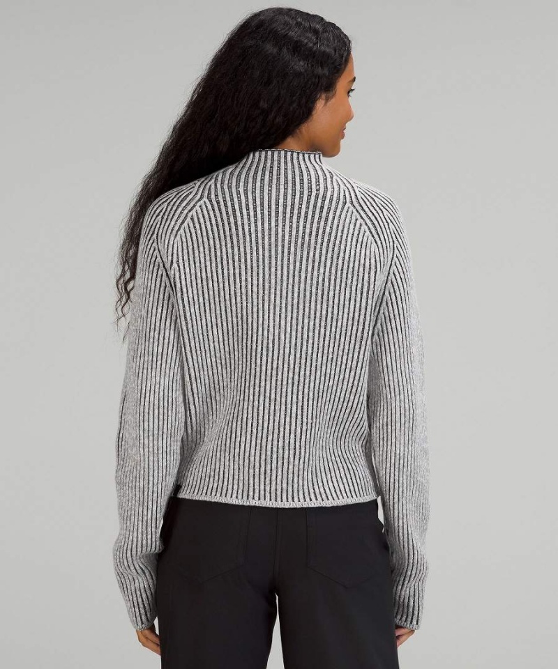 Lululemon Bomull-Cashmere Blend Mock Neck Tröjor Dam Gröna Marinblå Svarta Grå Svarta Sverige | QYIEBX319