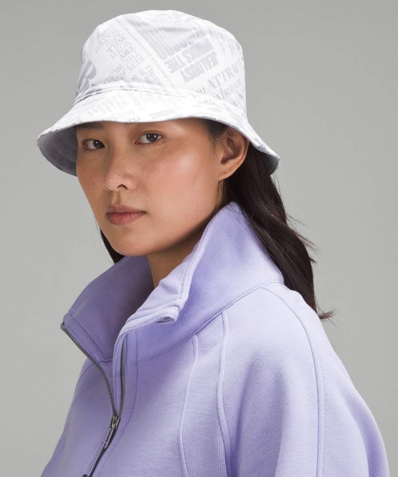 Lululemon Both Ways Reversible Manifesto Print Bucket Hatt Herr Beige Röda Sverige | KWFTNE715