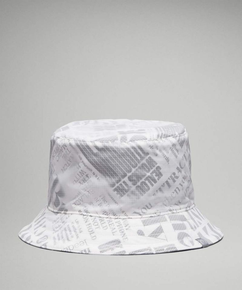 Lululemon Both Ways Reversible Manifesto Print Bucket Hatt Herr Beige Röda Sverige | KWFTNE715