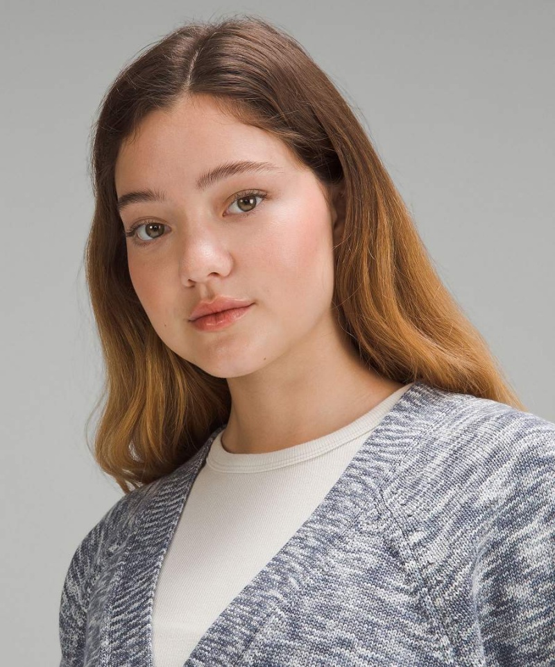 Lululemon Boxy Bomull-Blend Cardigan Tröjor Dam Marinblå Svarta Blå Sverige | GUJRKB735