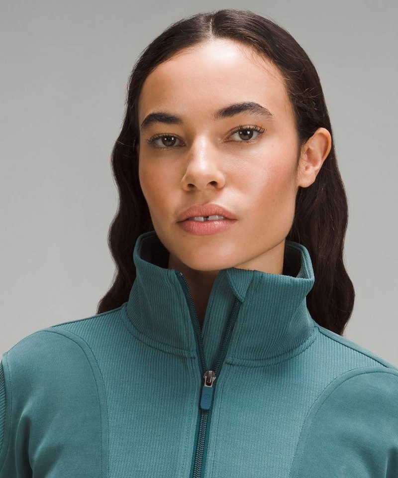 Lululemon Brushed Softstreme Räfflad Half Zip Tröjor Dam Turkos Sverige | CDGKPQ312