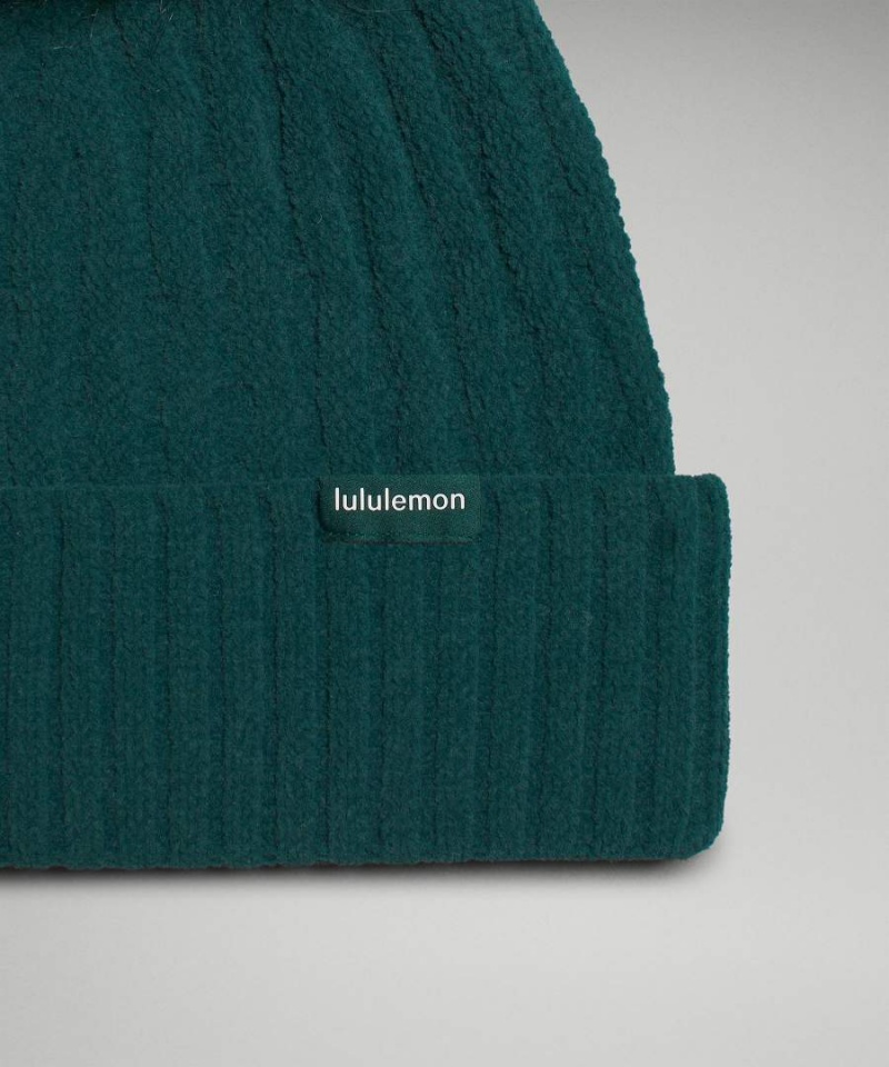 Lululemon Cable Knit Pom Mössa Dam Turkos Sverige | KEJRLN789