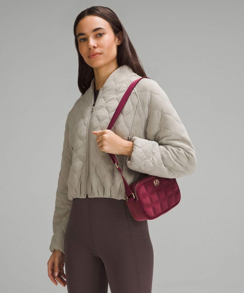 Lululemon Camera 2L Quiltad Velour Crossbody Väska Dam Vinröda Sverige | ILZYVM678