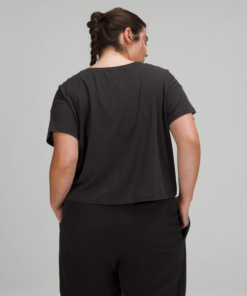 Lululemon Cates Cropped T-shirt Dam Svarta Sverige | BXVKGU850