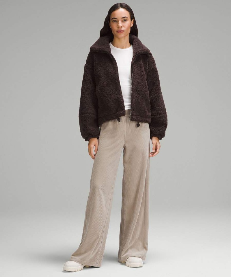 Lululemon Cinchable Fleece Zip-Up Jackor Dam Choklad Sverige | XGJYAS652