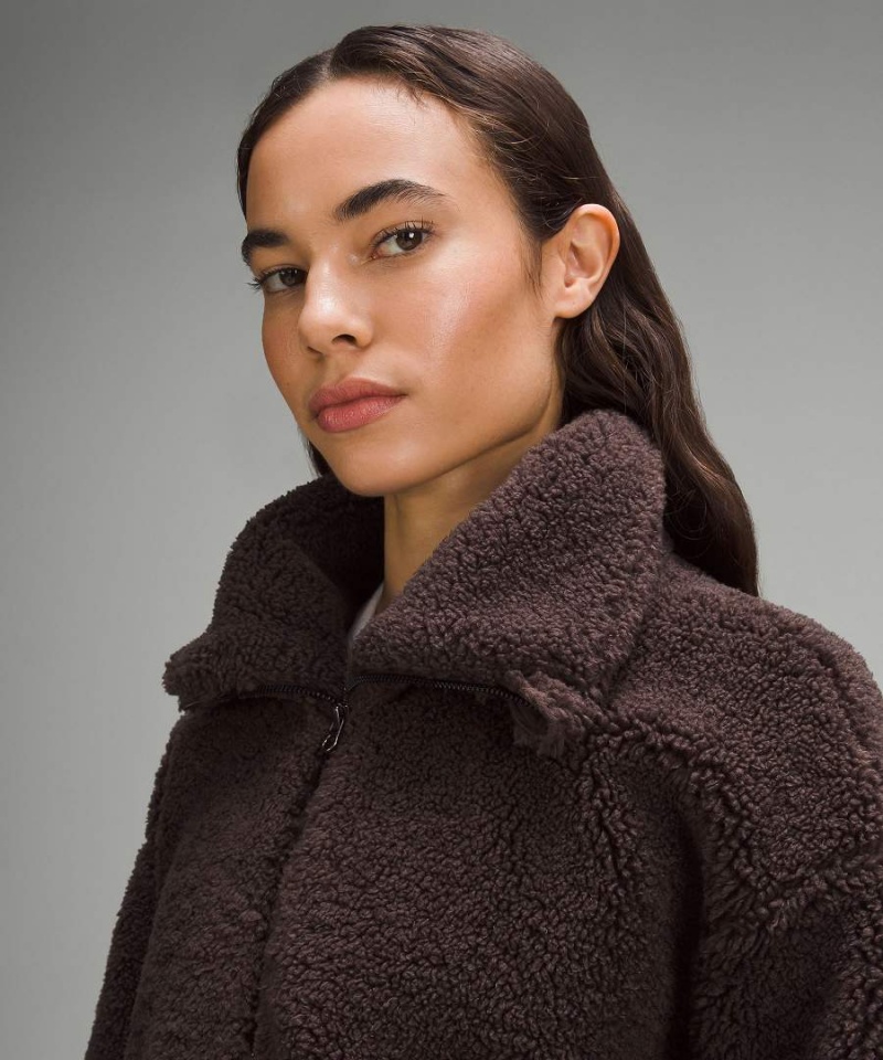 Lululemon Cinchable Fleece Zip-Up Jackor Dam Choklad Sverige | XGJYAS652