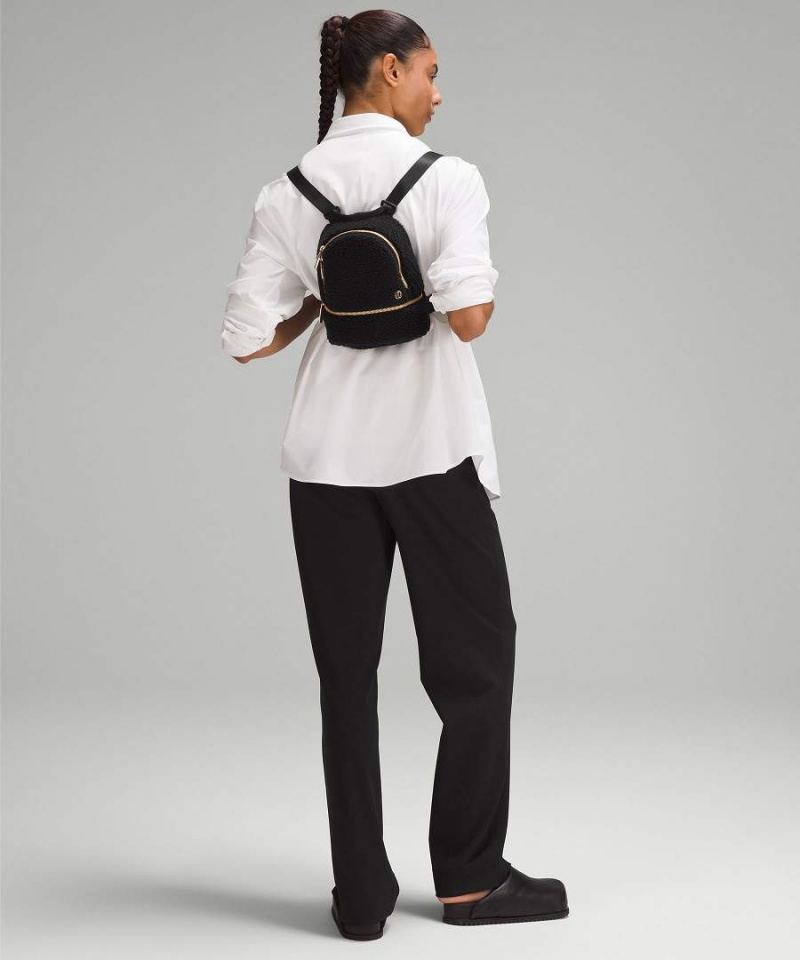 Lululemon City Adventurer Micro 3L Fleece Ryggsäckar Dam Svarta Guld Sverige | FBZDHT345