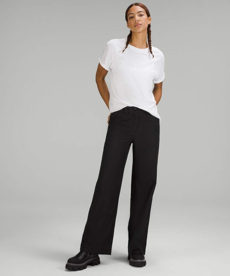 Lululemon City Sleek 5 Pocket High-Rise Breda-Leg Pant Full Length Light Utilitech Byxor Dam Svarta Sverige | NZPXBU847