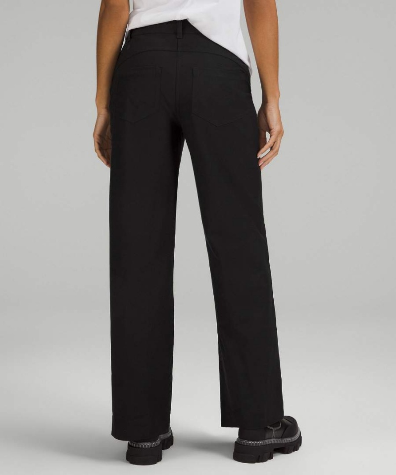 Lululemon City Sleek 5 Pocket High-Rise Breda-Leg Pant Full Length Light Utilitech Byxor Dam Svarta Sverige | NZPXBU847