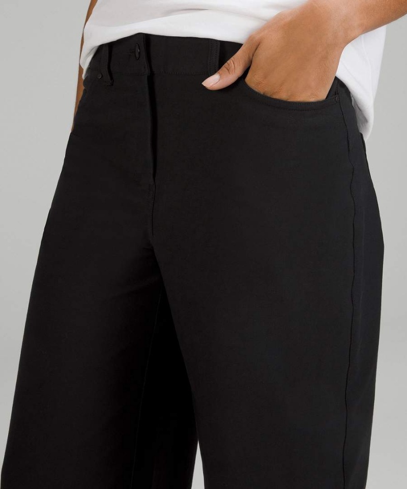 Lululemon City Sleek 5 Pocket High-Rise Breda-Leg Pant Full Length Light Utilitech Byxor Dam Svarta Sverige | NZPXBU847
