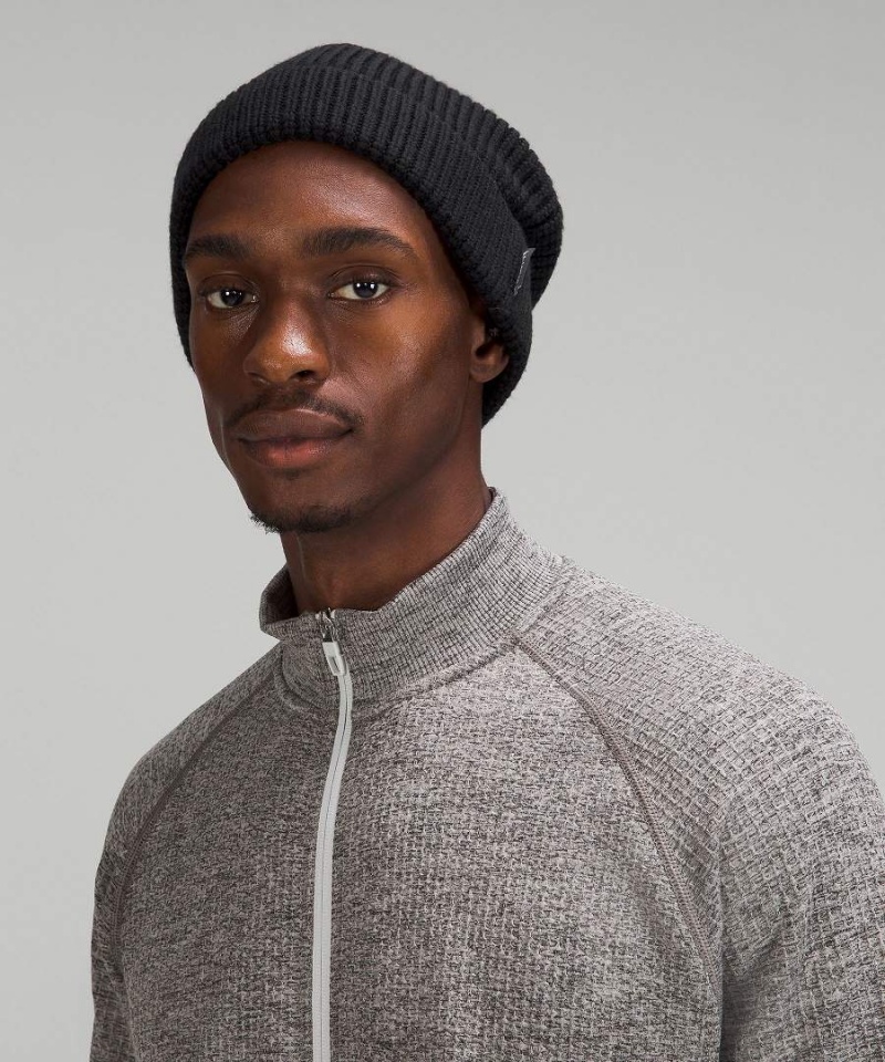 Lululemon Close-Fit Ull-Blend Räfflad Knit Mössa Dam Svarta Sverige | XAPZHL138