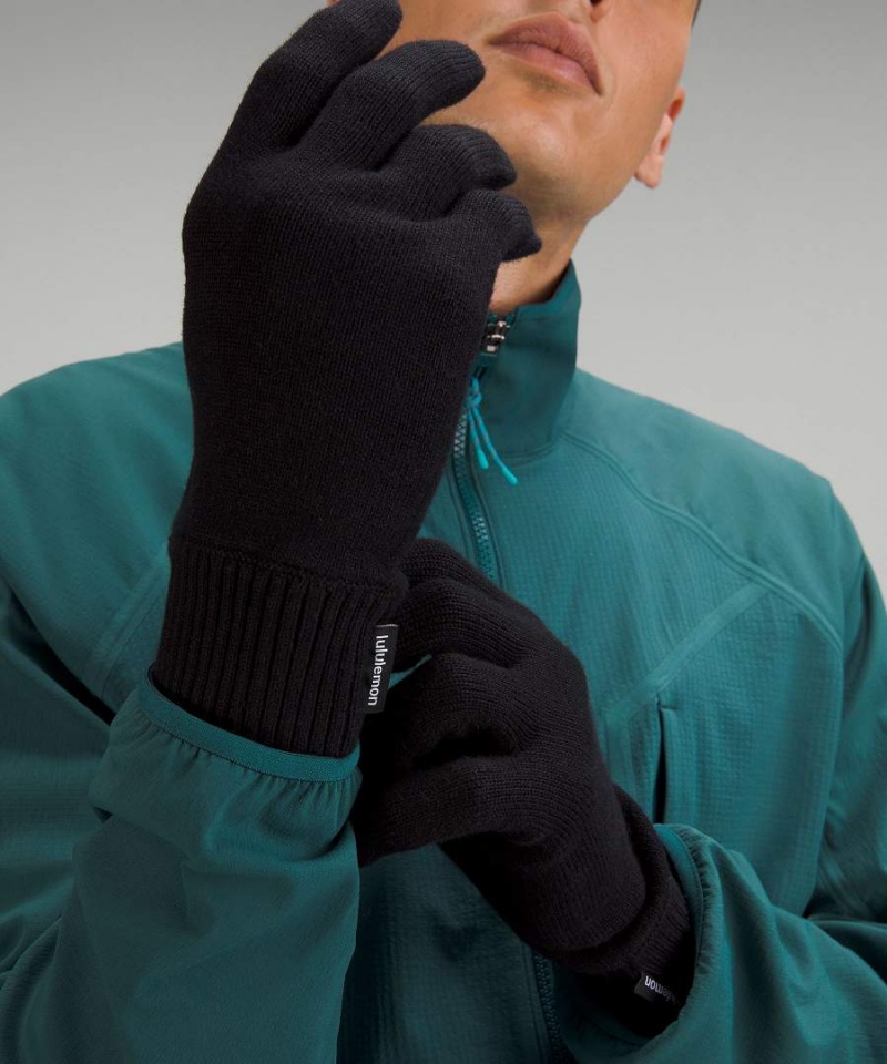 Lululemon Cold Pursuit Knit Handskar Herr Svarta Sverige | OIRGAH213