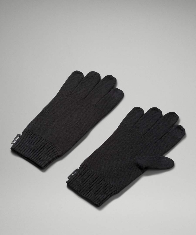 Lululemon Cold Pursuit Knit Handskar Herr Svarta Sverige | OIRGAH213