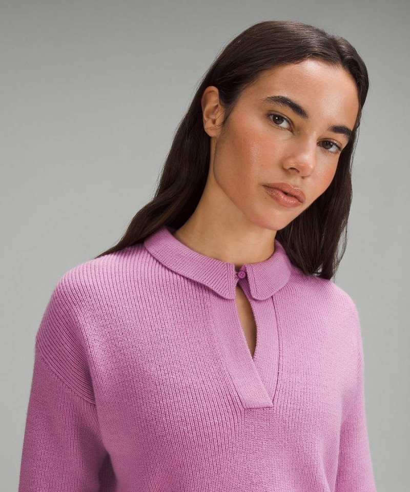 Lululemon Collared Merino Ull-Blend Tröjor Dam Lila Sverige | ZGAOQD578