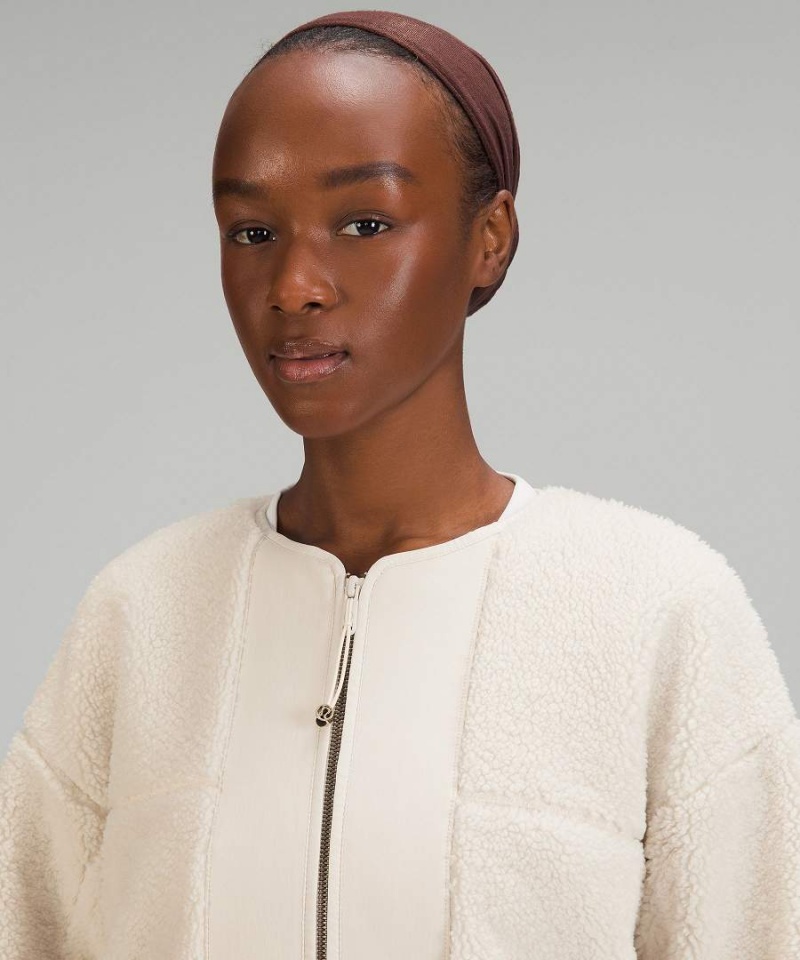 Lululemon Collarless Textured Fleece Full Zip Rockar Dam Vita Sverige | JKQYHX580