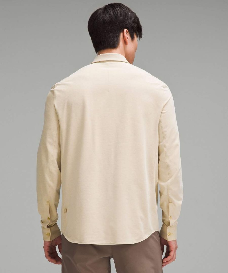 Lululemon Commission Långärmad Tröja Herr Khaki Vita Sverige | OFVMHC045