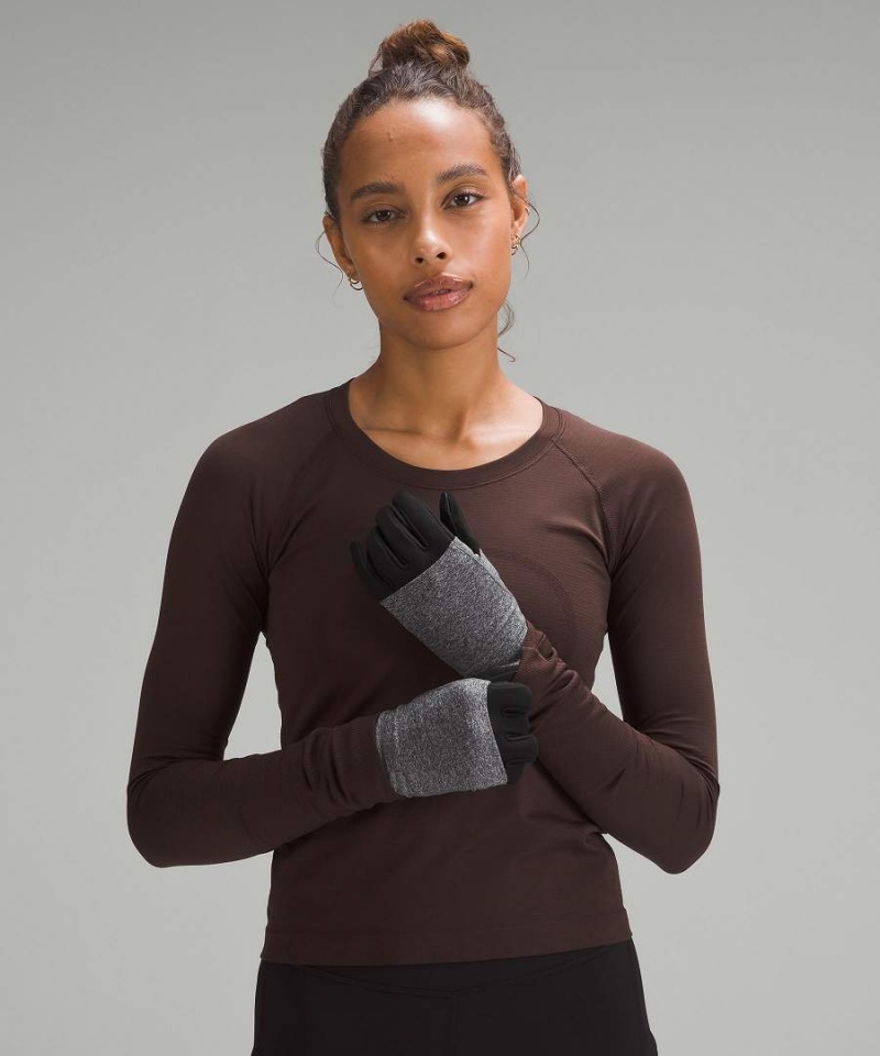 Lululemon Convertible Extended Cuff Handskar Dam Svarta Svarta Sverige | GIFUEJ574