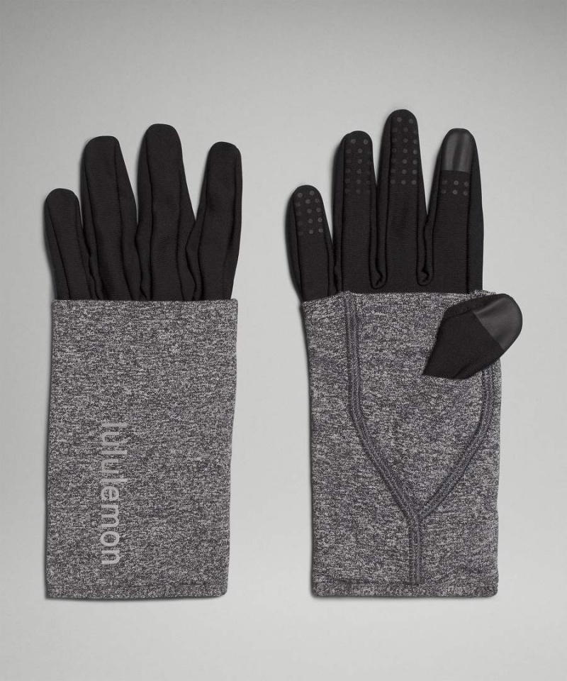 Lululemon Convertible Extended Cuff Handskar Dam Svarta Svarta Sverige | GIFUEJ574