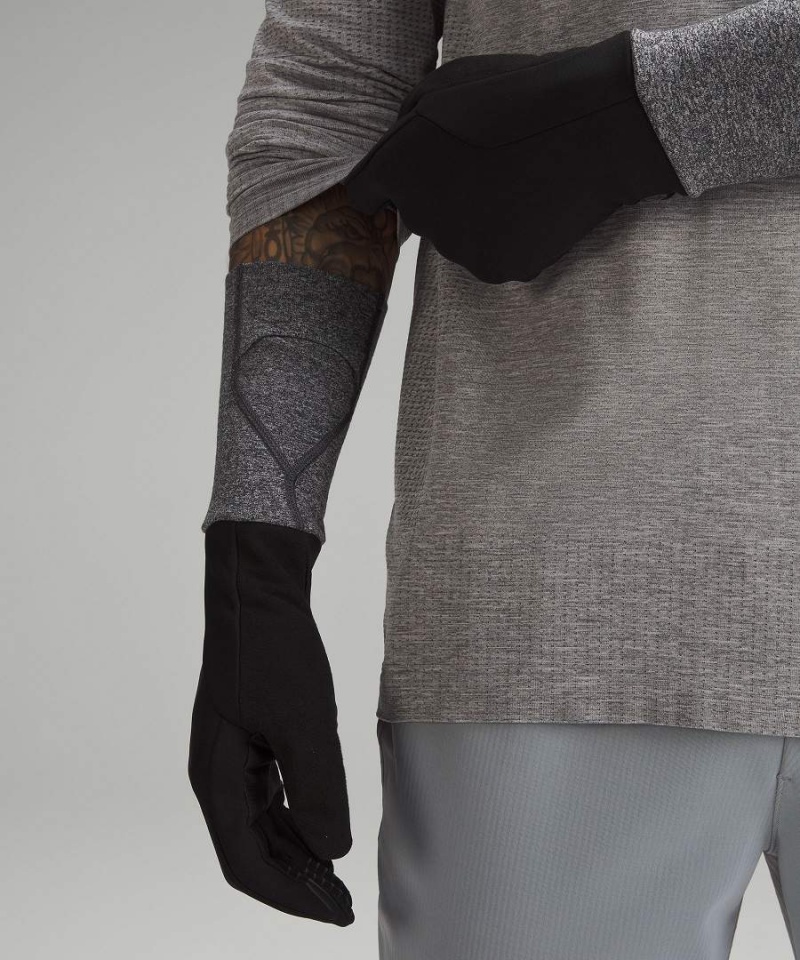 Lululemon Convertible Extended Cuff Handskar Herr Svarta Svarta Sverige | CHUKFR462