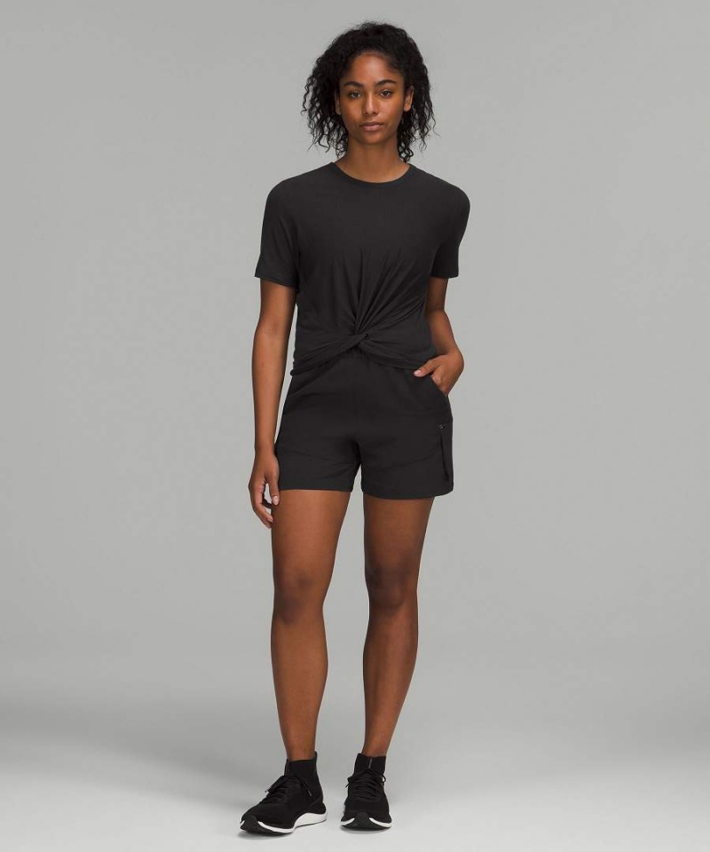 Lululemon Crescent T-shirt Dam Svarta Sverige | QEJRXH986