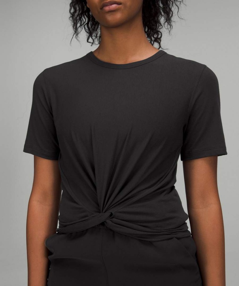 Lululemon Crescent T-shirt Dam Svarta Sverige | QEJRXH986