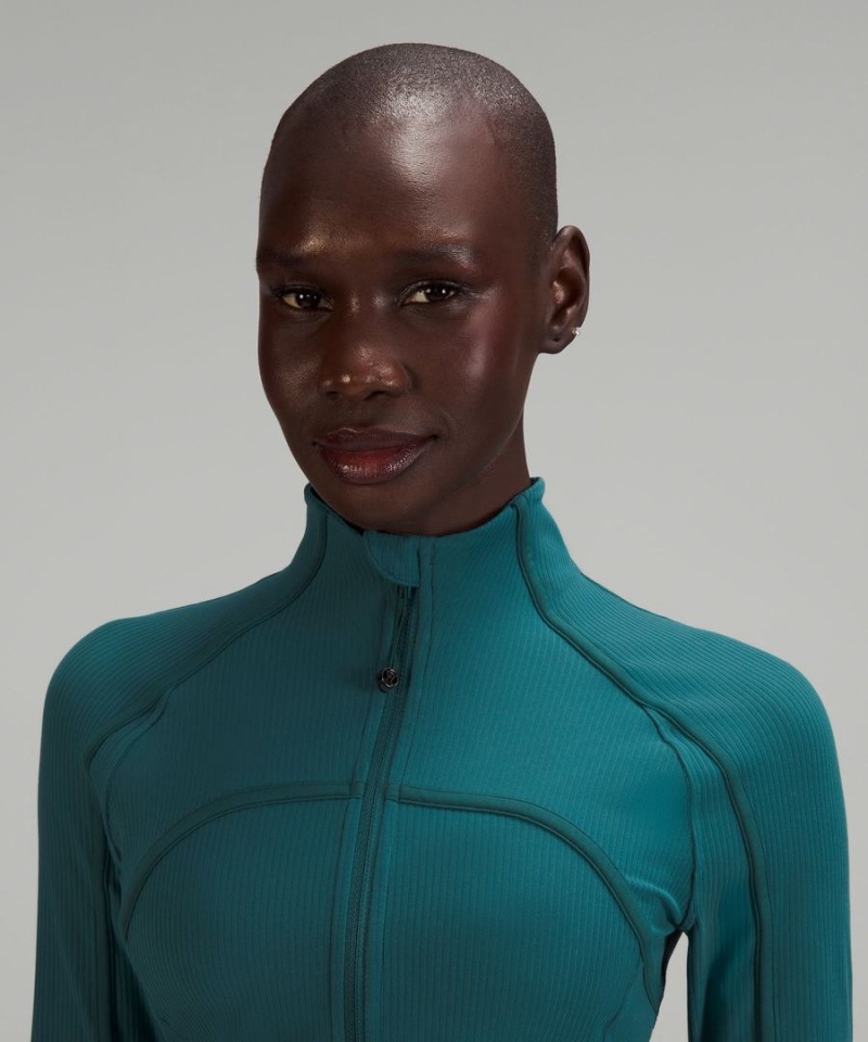 Lululemon Cropped *Räfflad Nulu Define Jacket Dam Gröna Sverige | TFDQOU150