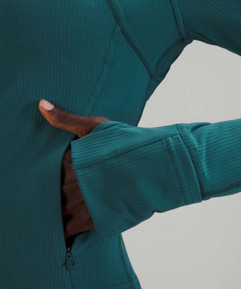 Lululemon Cropped *Räfflad Nulu Define Jacket Dam Gröna Sverige | TFDQOU150