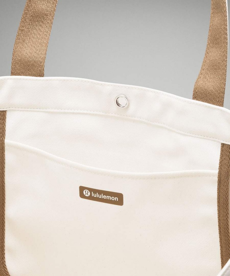 Lululemon Daily Multi-Pocket Canvas 20L Tote Dam Beige Sverige | GEFYSC510