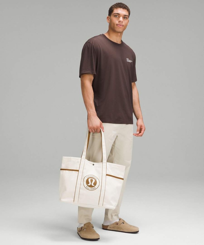 Lululemon Daily Multi-Pocket Canvas 20L Tote Dam Beige Sverige | GEFYSC510